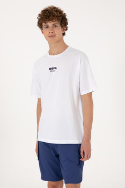 Erkek Comfort Fit Bisiklet Yaka Beyaz Ti__rt Sepette S_rpriz _ndirim