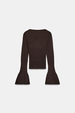 FITTED KNIT JUMPER WITH FLARED SLEEVES - Zara фото 4