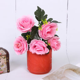 Цена за 4 шт. Ваза из пластика "Ивет" 10*10см цвет коралловый