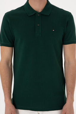 Erkek Slim Fit Polo Yaka Koyu Ye_il Basic Ti__rt - U.s. polo assn фото 6
