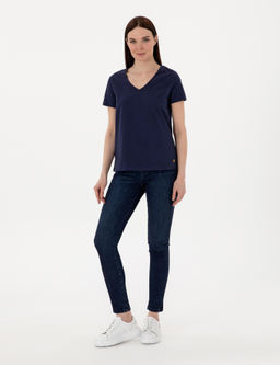 Lacivert Regular Fit V Yaka Basic Ti__rt - Pierre cardin фото 4