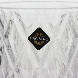 Стаканы Magistro «Богема. Ромбы», 310 мл, 8.3×9 см, набор 6 шт., вращающиеся, стекло, прозрачные