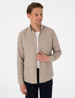Vizon Keten G_r_n_ml_ Slim Fit Uzun Kollu G_mlek - Pierre cardin фото 4