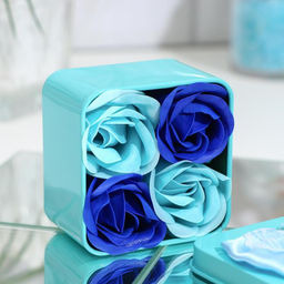 Мыльные розы, бирюзовые и синие, набор 4 шт. - SB BEAUTY фото 3