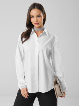 Блузка с декоративными цветами - Stilla фото 2