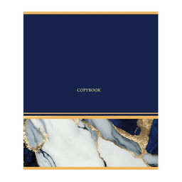 Тетрадь 48 листов в клетку Calligrata Мрамор с полосой, обложка мелованный картон, ТВИН-лак, тиснение фольгой, блок офсет МИКС  фото 2