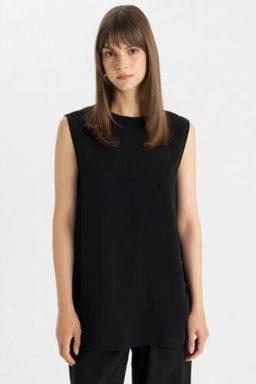 Regular Fit Bisiklet Yaka Basic Duz Atlet Tunik