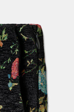 FLORAL JACQUARD MINI SHORTS - Zara фото 7