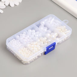 Бусины в шкатулке «Жемчужные», 10 делений 12.9×6.7×2.2 см