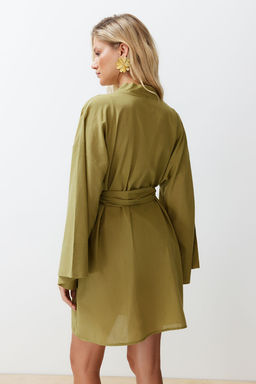 Yag Yesil Kusakl? Mini Dokuma Nak?sl? %100 Pamuklu Plaj Kimono&Kaftan TBESS24KM00008 - Trendyolmilla фото 7