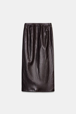 LEATHER EFFECT MIDI SKIRT - Zara фото 15