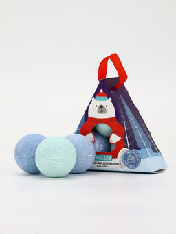 Бомбочки для ванны Мишка, 3 шт х 40 г, морозная черника, URAL LAB