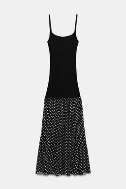 VESTIDO COMBINADO LUNARES / Negro - Zara фото 7