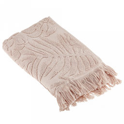 Полотенце махровое "Тропики" 50х90см, хлопок 100%, с бахромой, мокко (Китай)