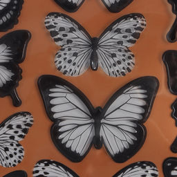 Наклейка интерьерная «Бабочки полупрозрачные», пластик, чёрные, набор 18 шт. 5; 6; 7 см