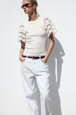 TANK TOP WITH SLEEVE EMBROIDERY - Zara фото 18