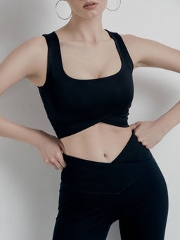CONTE Моделирующие велосипедки из хлопка с фигурным поясом LS 1728 black black - Conte elegant фото 3