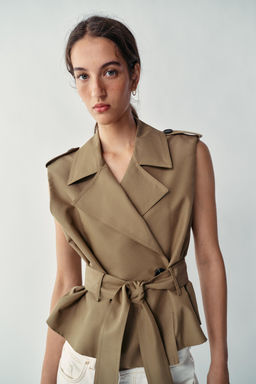 100% LEATHER JACKET WITH EVAS_ HEM - Zara фото 12