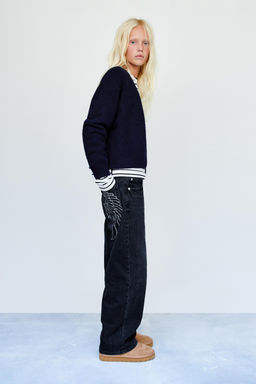 CONTRAST TEXT CARDIGAN - Zara фото 5