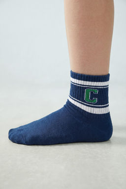 PACK TRES CALCETINES MEDIOS RAYAS VARSITY / Burdeos - Zara фото 4