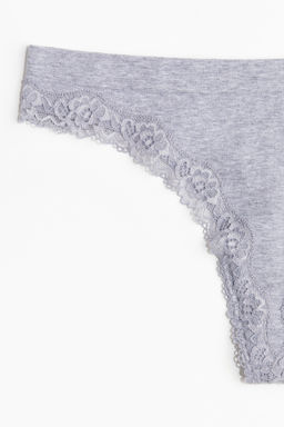 Pack 2 bragas thong con ribete de encaje Seamless - H&m фото 6
