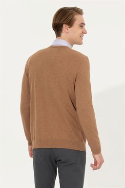 Мужской коричневый трикотажный свитер Basic - U.s. polo assn фото 5
