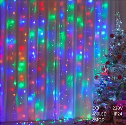 Гирлянда занавес микс, 3х3м, 220В, 480led, 8режимов
