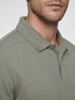 Standart Fit Polo Yaka Penye Erkek Ti??rt