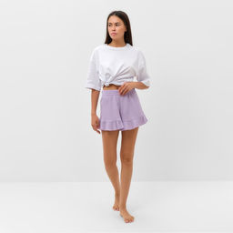 Шорты женские KAFTAN Basic line, размер 46, сиреневые
