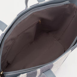 Сумка-шопер на молнии, цвет голубой/белый - Simaland фото 3