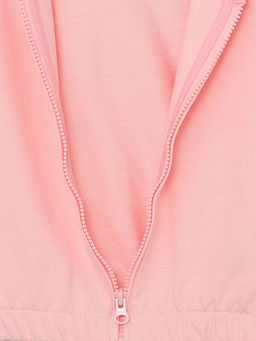 Kap??onlu Uzun Kollu K?z Bebek Fermuarl? Sweatshirt