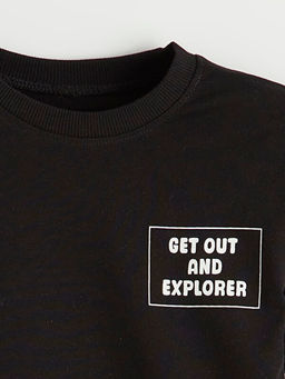 Bisiklet Yaka Bask?l? Erkek ?ocuk Ti??rt