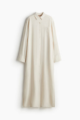 Vestido camisero en mezcla de lino