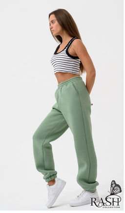 Джоггеры с начесом оливка Цвет:как на фото