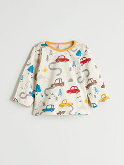 Bisiklet Yaka Bask?l? Erkek ?ocuk Pijama Tak?m?