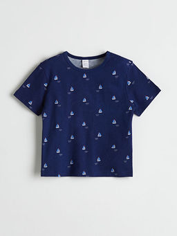 Bask?l? Erkek Bebek Ti??rt ve ?ort 2li