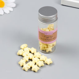 Сургуч в гранулах в баночке Звёздочки зефирно-жёлтый матовый 16 гр 7х3х3 см