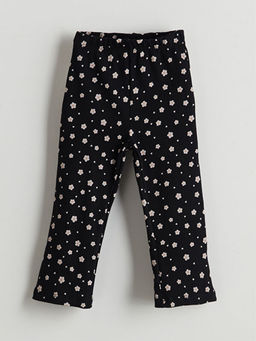 Beli Lastikli ?i?ekli K?z ?ocuk Tayt