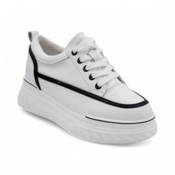 Кроссовки из натуральной кожи P65-1 белые