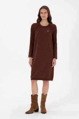 Kad_n Kahverengi Triko Elbise