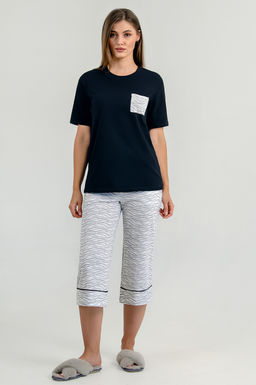 Арт. 9164 Пижама с бриджами 44-50 (4 шт) Цвет:темно-синий, серый - Калинка фото 3