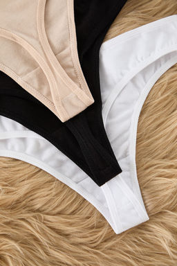 TRENDYOLMILLA Siyah-Beyaz-Ten 3lu Paket Pamuklu Tanga Orme Kulot THMSS21KU0135  фото 82