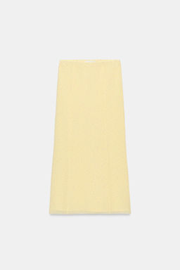 FALDA MIDI PLUMETI / Amarillo claro - Zara фото 6