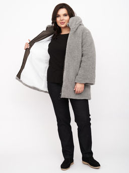 Куртка из эко меха KR00769GRY24 - Артесса фото 3