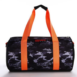 Сумка детская спортивная для мальчика «Камуфляж», 40×20×20 см, отдел на молнии, чёрная