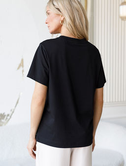 Футболка из премиального хлопка с авторским принтом - Vilatte фото 4