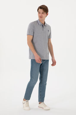 Erkek Regular Fit Polo Yaka Gri Melanj Basic Ti__rt Sepette S_rpriz _ndirim - U.s. polo assn фото 5