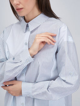 Рубашка полоса OD-918-1 серо-голубая - Tantino фото 22