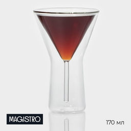 Бокал для мартини Magistro «Айс», 170 мл, 10.3×15.7 см, с двойными стенками, стекло, прозрачный