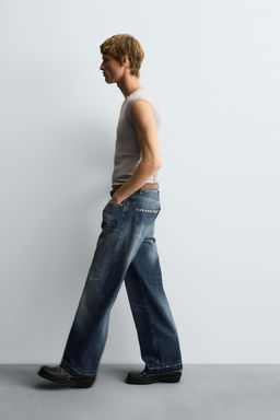 STUDDED LOOSE FIT JEANS - Zara фото 6